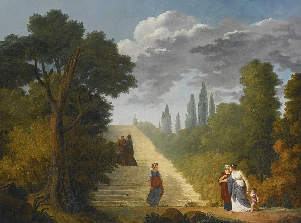 Una grande scalinata in un parco